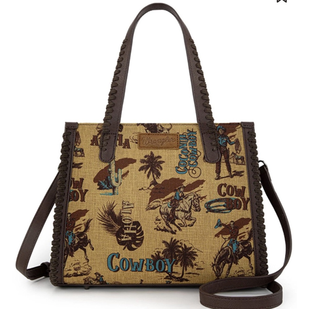 WRANGLER WOMEN'S COWBOY PRINT CONCEALED CARRY CROSSBODY SATCHEL